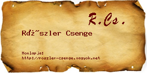 Röszler Csenge névjegykártya